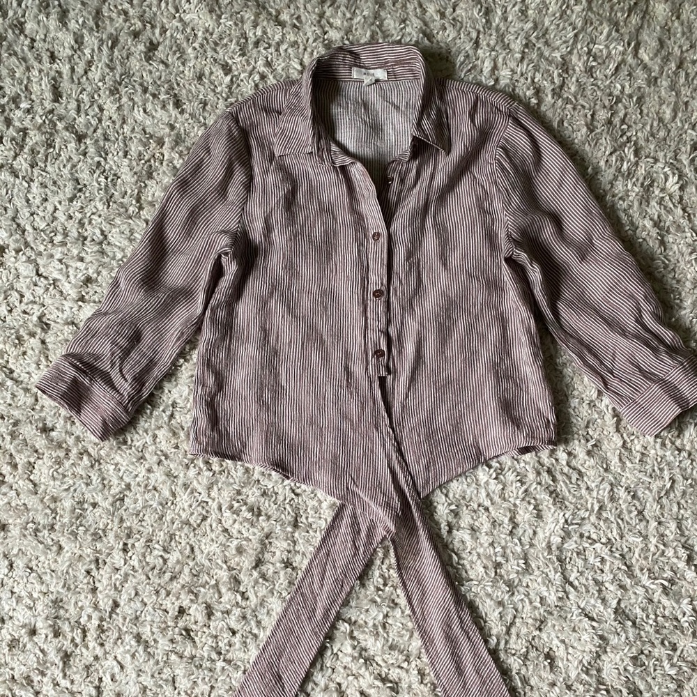 Rails Style Collared Waist-Tye Top - image 2